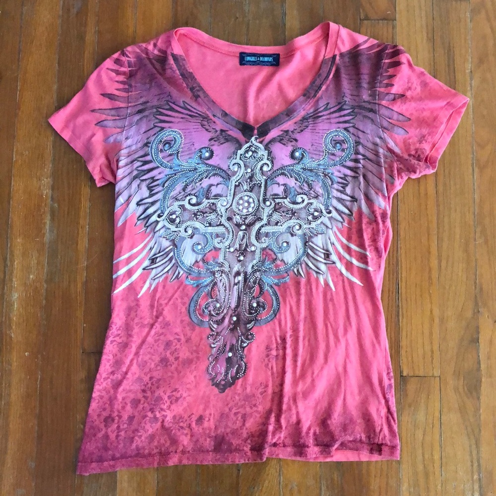 Rhinestone Cross Shirt